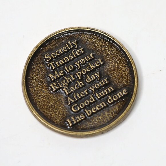 Vintage Boy Scout OWASCO 40th On My Honour Medallion Token Coin Brass Tone - Picture 5 of 5